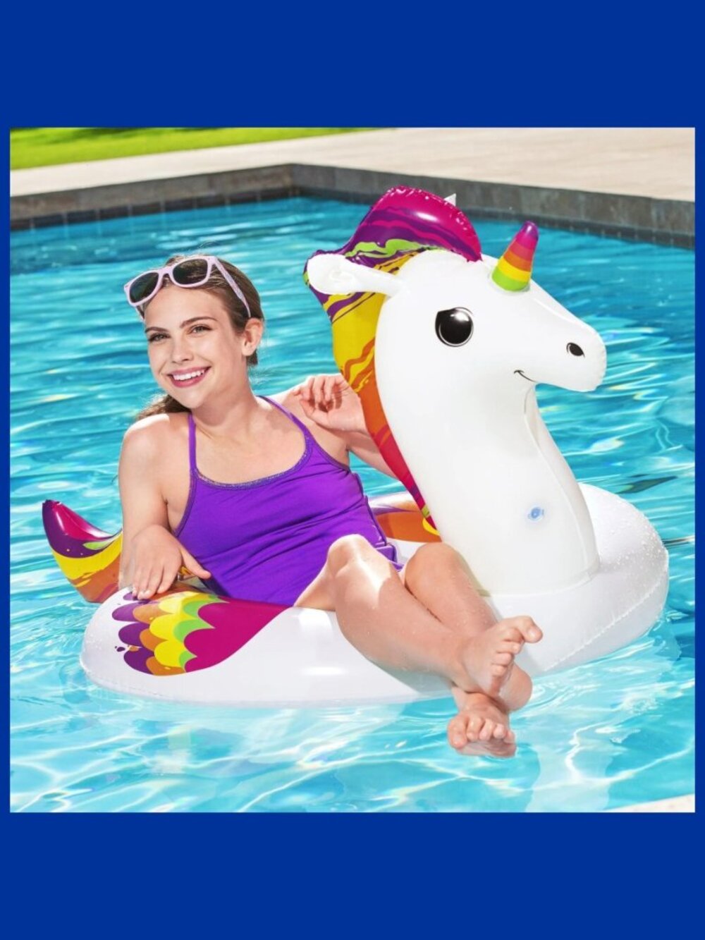 NIB Fantasy Unicorn Swim Tube Inflatable Float/Raft/Ring - Bestway 43"x31.5"x28"